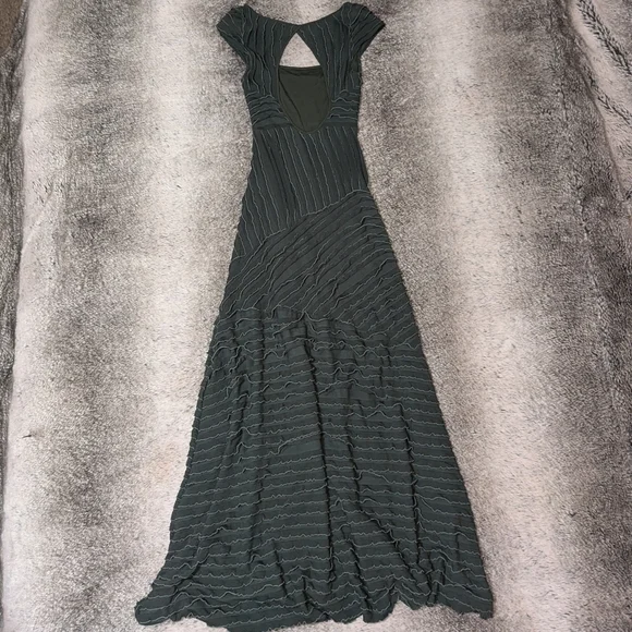 Free People FP X Ruffles Rows Maxi Dress Green Women's XS - Picture 7 of 10